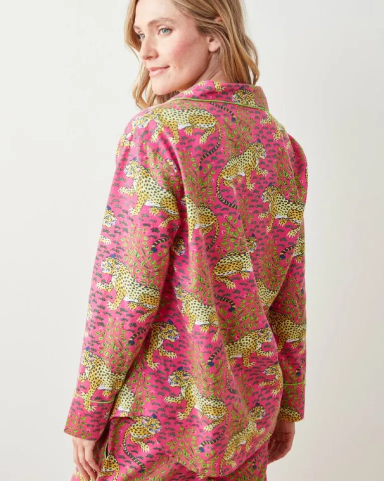 Pajama Sets<Printfresh Bagheera - Lightweight Flannel Long PJ Set - Hot Pink HotPink