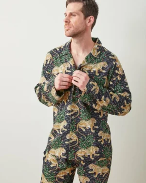 Pajama Sets<Printfresh Bagheera - Men's Lightweight Flannel Long PJ Set - Ink