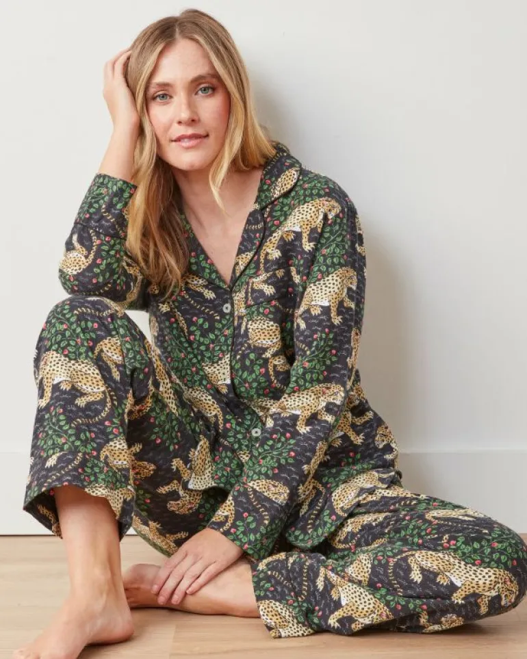 Bundles | Pajama Sets<Printfresh Bagheera - 2-Pack Lightweight Flannel Long PJ Sets - Hot Pink/Ink
