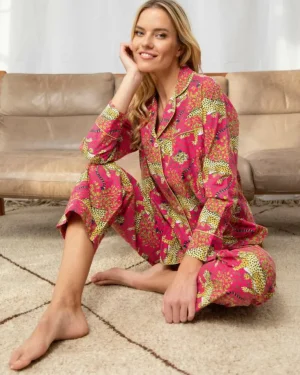 Petite | Pajama Sets<Printfresh Bagheera - Petite Long PJ Set - Hot Pink HotPink
