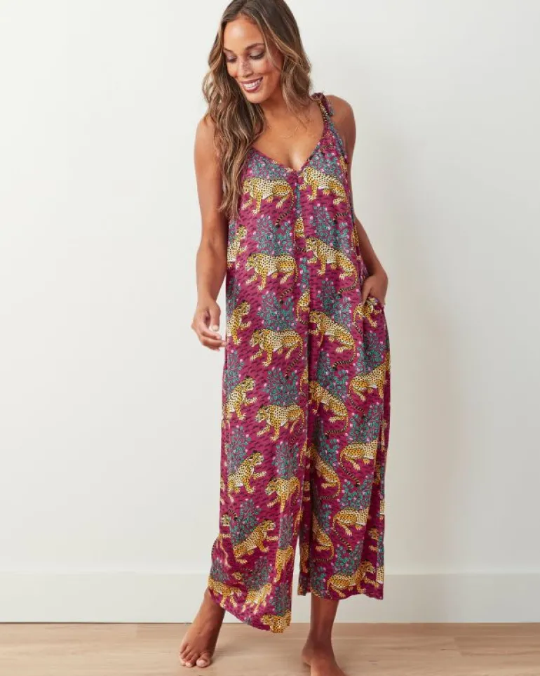 Bagheera | Luxe Satin<Printfresh Bagheera - Satin Jaipur Jumpsuit - Wine
