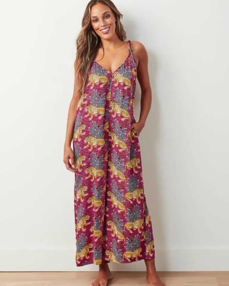 Bagheera | Luxe Satin<Printfresh Bagheera - Satin Jaipur Jumpsuit - Wine