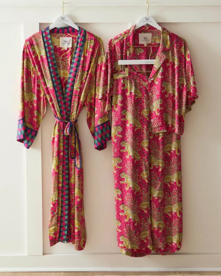 Bagheera | Luxe Satin<Printfresh Bagheera - Satin Wildest Dreams u0026 Robe Set - Hot Pink HotPink