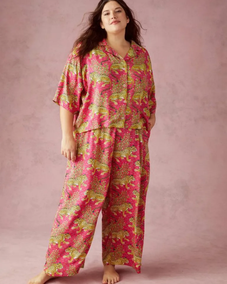 Bagheera | Luxe Satin<Printfresh Bagheera - Satin Wildest Dreams u0026 Robe Set - Hot Pink HotPink