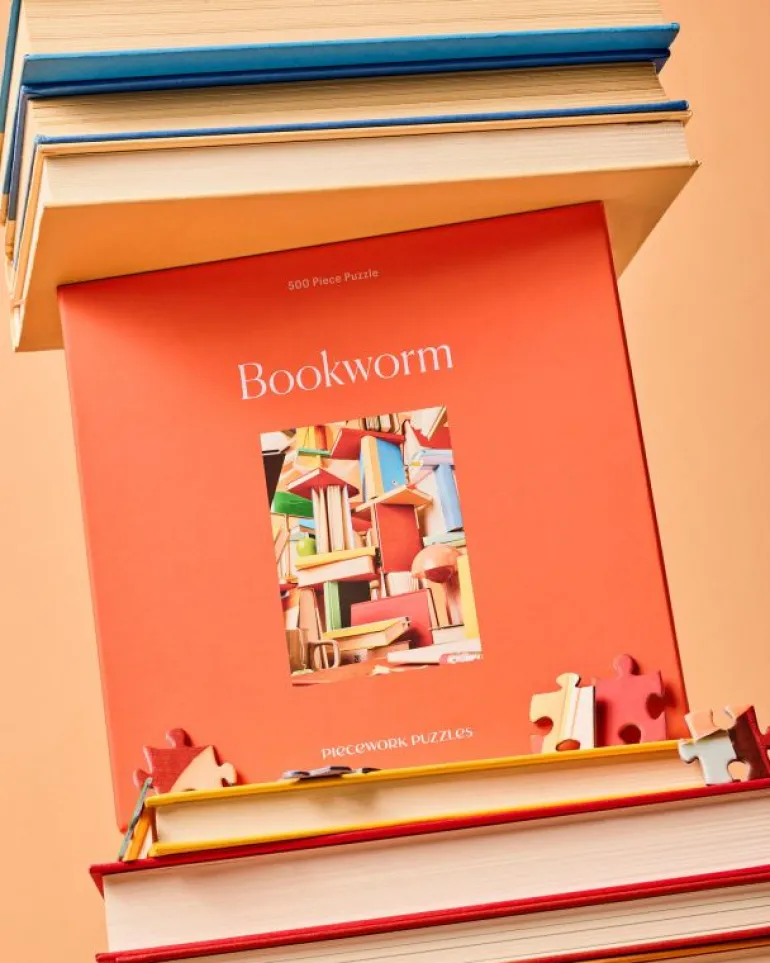 Friends Of Pf<Printfresh Bookworm Puzzle - 500 Piece Puzzle - Piecework Puzzles