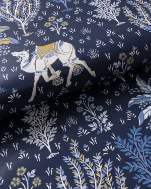 Wallpaper<Printfresh Camel's Courtyard - Peel u0026 Stick Wallpaper - Navy