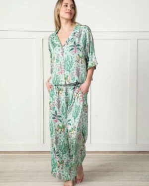 Tall | Luxe Satin<Printfresh Camel's Courtyard - Tall Satin Wildest Dreams Set - Avocado
