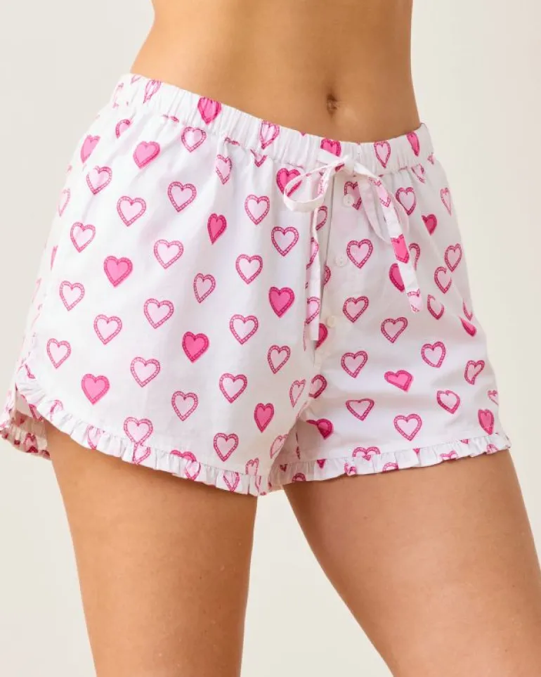 Bundles<Printfresh Candy Hearts u0026 Vintage Valentine - Ruffle Shorts - Pale Pink/Mailbox Pink