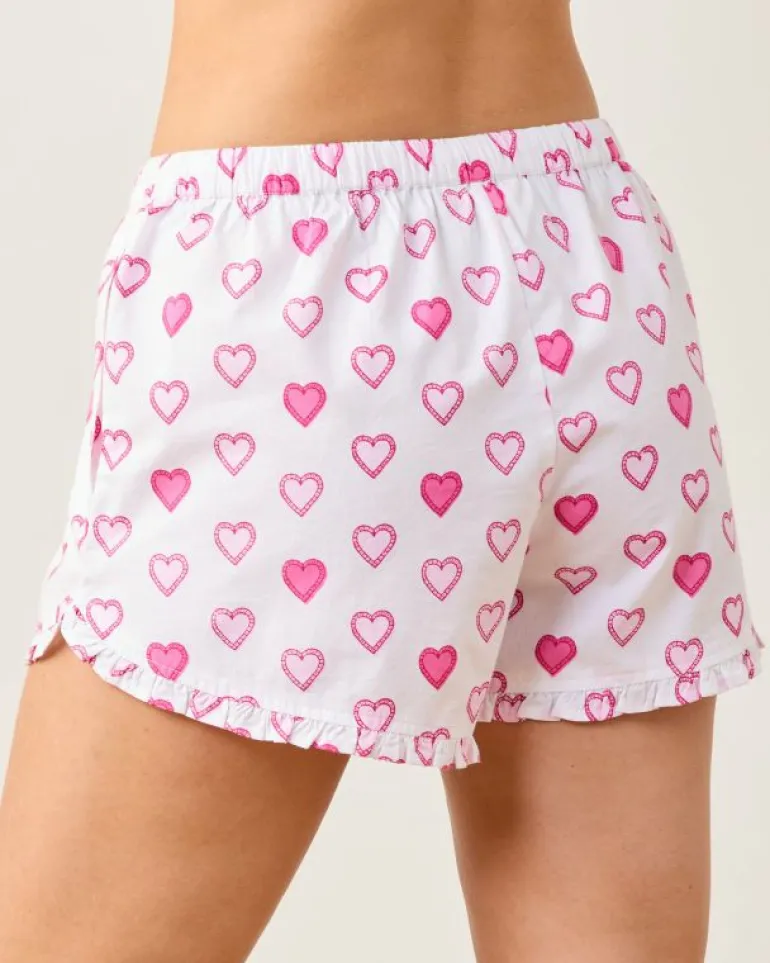 Bundles<Printfresh Candy Hearts u0026 Vintage Valentine - Ruffle Shorts - Pale Pink/Mailbox Pink