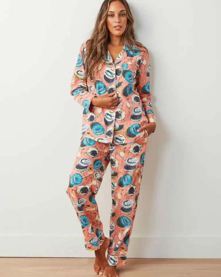 Pajama Sets<Printfresh Champagne u0026 Caviar - Long PJ Set - Salmon