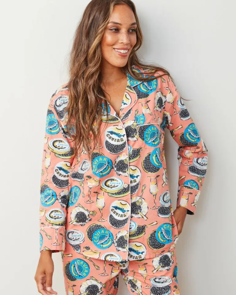 Pajama Sets<Printfresh Champagne u0026 Caviar - Long PJ Set - Salmon