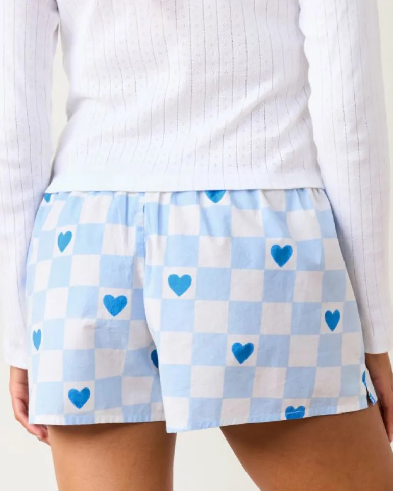 Pajama Bottoms<Printfresh Checkered Hearts - Bradshaw Boxer Short - Blue Eyes BlueEyes