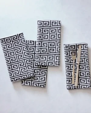 Tabletop<Printfresh Greek Key - Dinner Napkins Set Of 4 - Ink