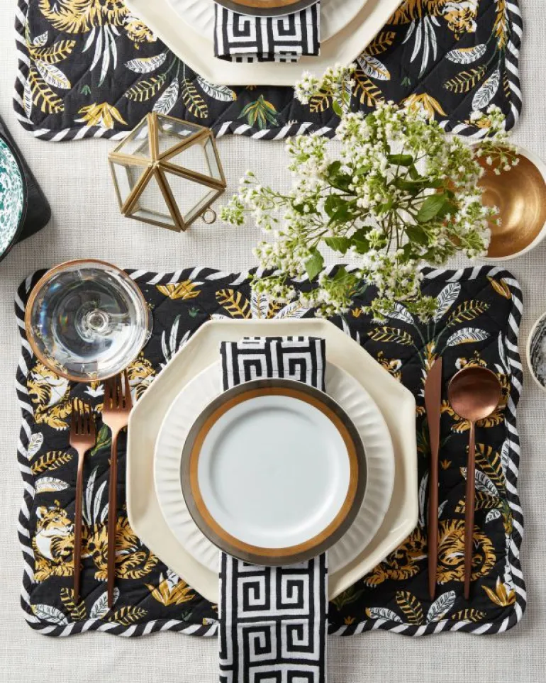 Tabletop<Printfresh Greek Key - Dinner Napkins Set Of 4 - Ink