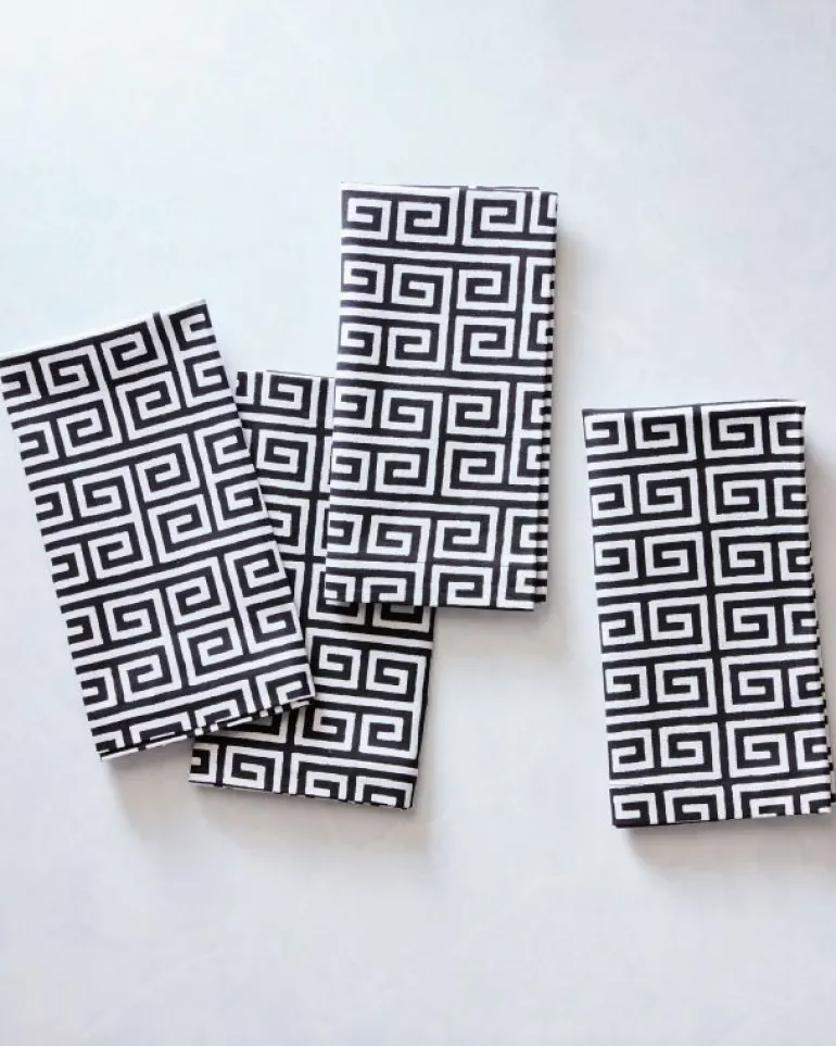 Tabletop<Printfresh Greek Key - Dinner Napkins Set Of 4 - Ink