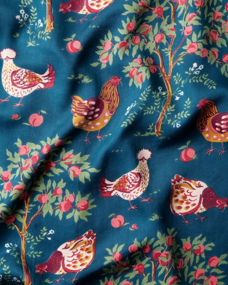 Luxe Satin | Nightgowns<Printfresh Hen House - Satin Chic To Sleep Shortie - Navy