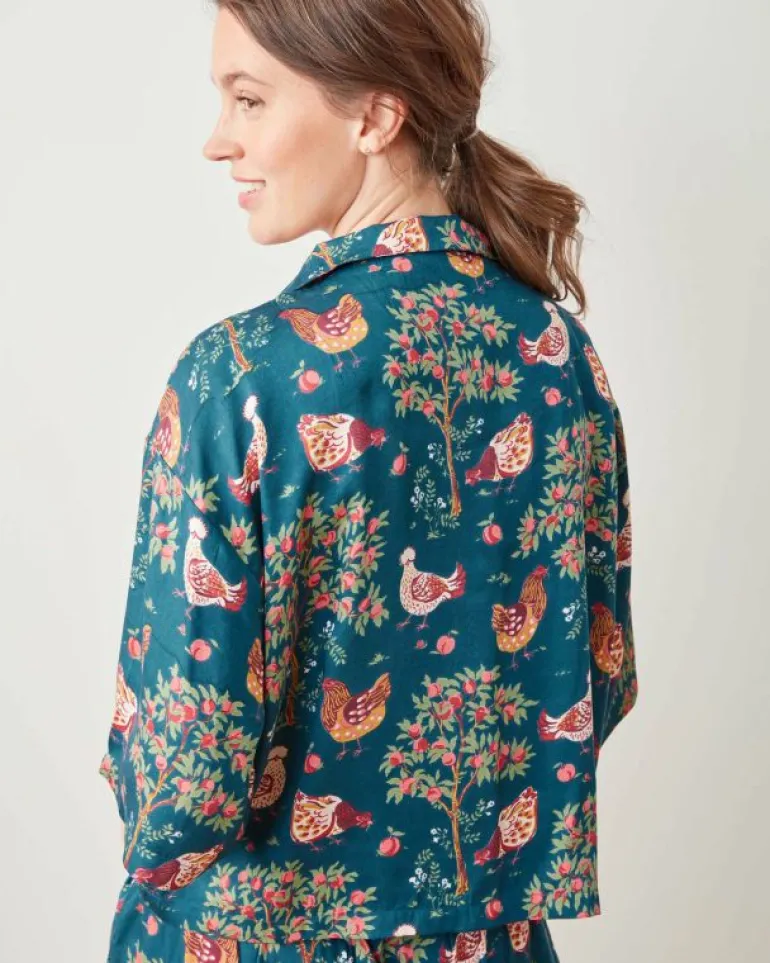 Tall | Luxe Satin<Printfresh Hen House - Tall Satin Wildest Dream Set - Navy