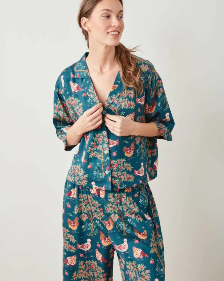 Tall | Luxe Satin<Printfresh Hen House - Tall Satin Wildest Dream Set - Navy