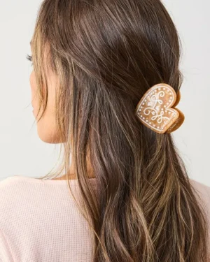 Friends Of Pf<Printfresh Holiday Cookie Heart - Hand-Painted Claw Hair Clip - Solar Eclipse