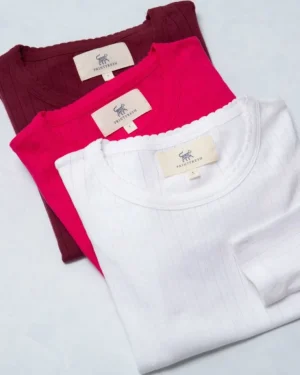 Bundles<Printfresh Multi - 3-Pack Pointelle Long Sleeve - Shirt Bundle