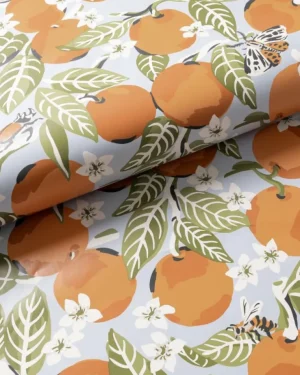 Wallpaper<Printfresh Orange Grove - Peel u0026 Stick Wallpaper - Sky Blue SkyBlue