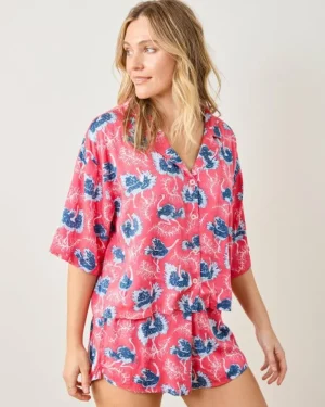 Luxe Satin | Pajama Sets<Printfresh Ostrich Dance - Satin Sweet Dreams Set - Fancy Pink FancyPink