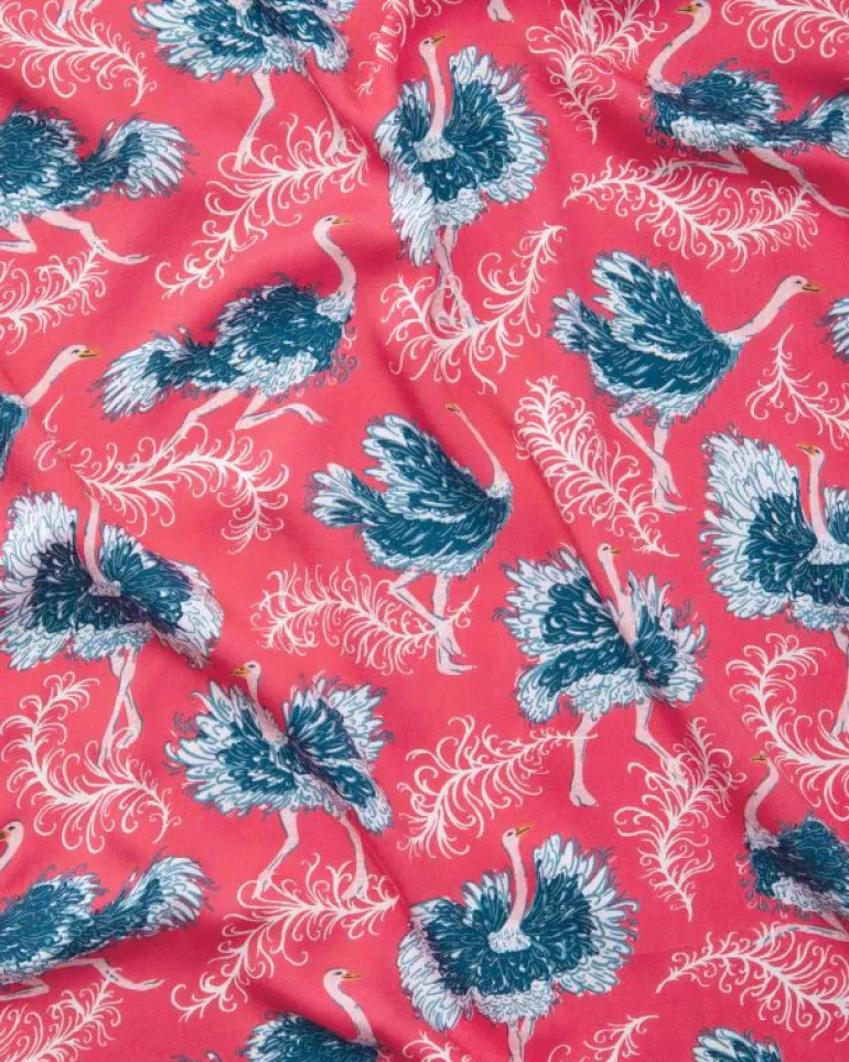 Luxe Satin | Pajama Sets<Printfresh Ostrich Dance - Satin Sweet Dreams Set - Fancy Pink FancyPink