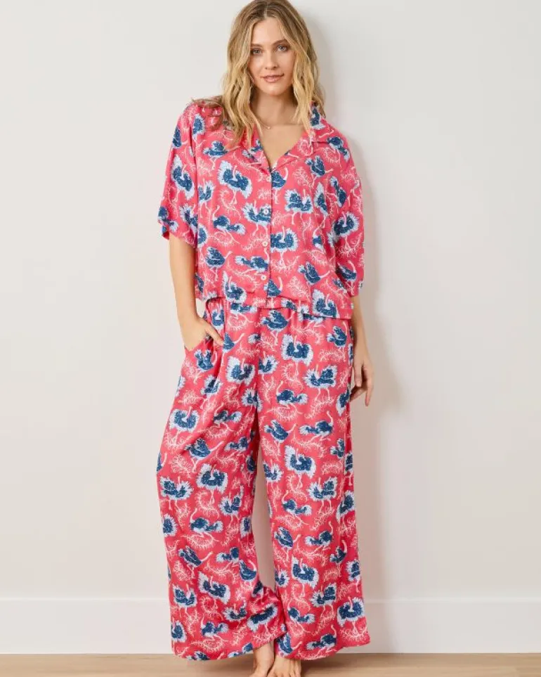 Luxe Satin | Pajama Sets<Printfresh Ostrich Dance - Satin Wildest Dreams Set - Fancy Pink FancyPink