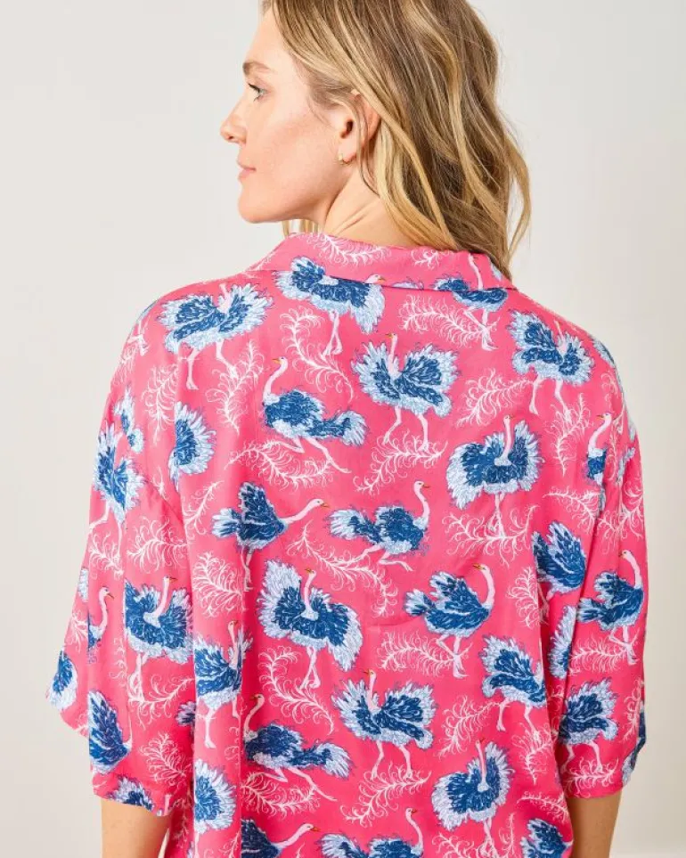 Luxe Satin | Pajama Sets<Printfresh Ostrich Dance - Satin Wildest Dreams Set - Fancy Pink FancyPink
