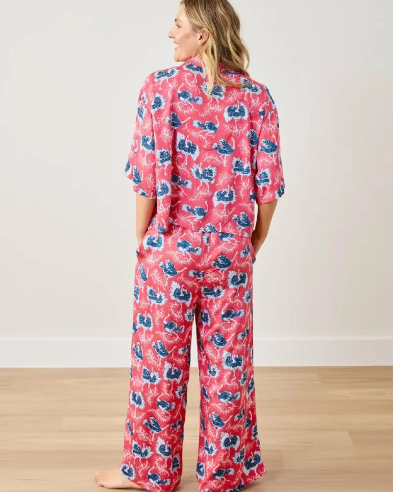 Luxe Satin | Pajama Sets<Printfresh Ostrich Dance - Satin Wildest Dreams Set - Fancy Pink FancyPink