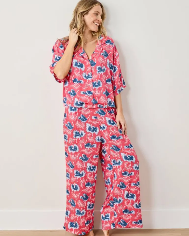 Luxe Satin | Pajama Sets<Printfresh Ostrich Dance - Satin Wildest Dreams Set - Fancy Pink FancyPink