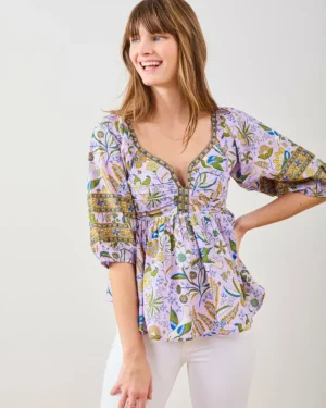 Blouses & Tops<Printfresh Painter's Garden - Jasmine Blouse - Lavender