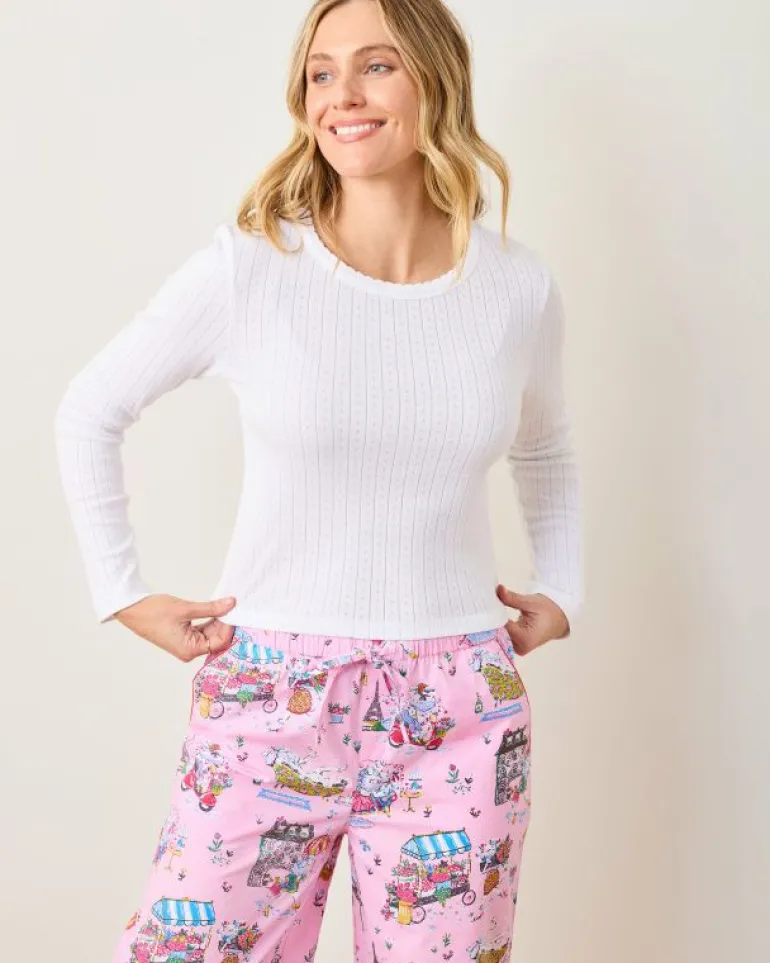 Bundles<Printfresh Parisian Poodles - Cropped Pants u0026 Pointelle Long Sleeve - Multi