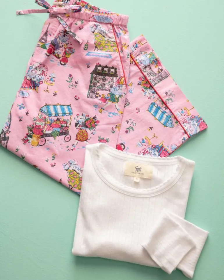 Bundles<Printfresh Parisian Poodles - Cropped Pants u0026 Pointelle Long Sleeve - Multi