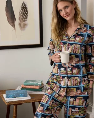 Pajama Sets<Printfresh Secret Library - Long PJ Set - Hideaway Blue HideawayBlue