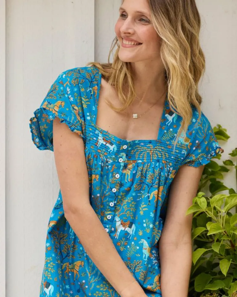 Nightgowns<Printfresh Show Pony - Daylight Nightgown - Steel Blue SteelBlue