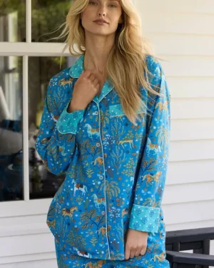 Petite | Pajama Sets<Printfresh Show Pony - Petite Long PJ Set - Steel Blue SteelBlue