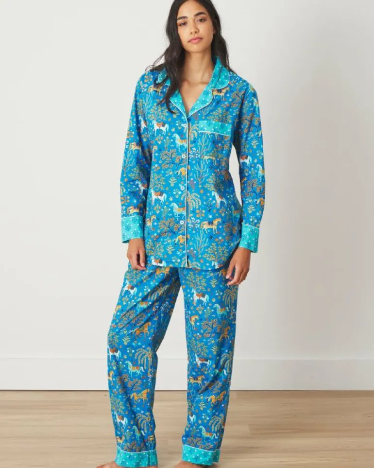 Petite | Pajama Sets<Printfresh Show Pony - Petite Long PJ Set - Steel Blue SteelBlue