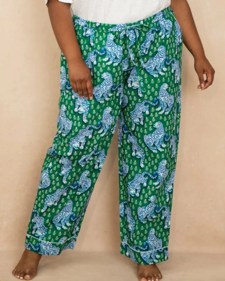 Pajama Bottoms<Printfresh Tiger Queen - PJ Pants - Jade