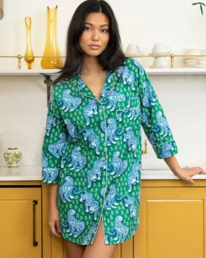 Sleep Shirts<Printfresh Tiger Queen - Sleep Shirt - Jade