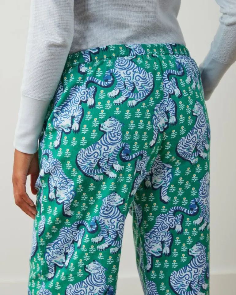 Tall | Pajama Bottoms<Printfresh Tiger Queen - Tall Lightweight Flannel PJ Pant - Jade