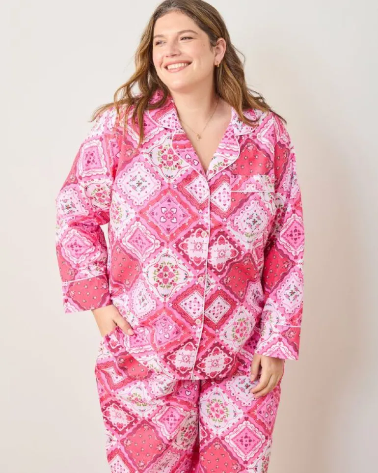 Petite | Pajama Sets<Printfresh Vintage Valentine - Petite Long PJ Set - Mailbox Pink MailboxPink
