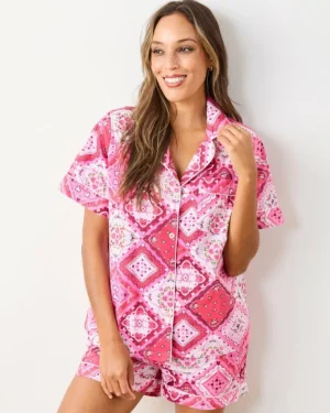 Pajama Sets<Printfresh Vintage Valentine - Short PJ Set - Mailbox Pink MailboxPink
